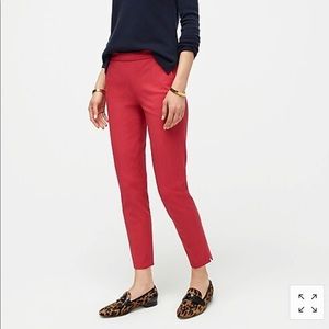J. Crew Martie slim crop pant in red size 2